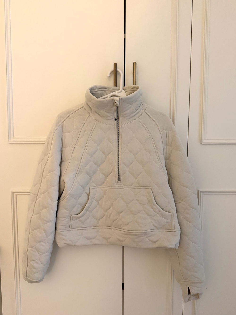 lululemon athletica Quilted Half-Zip Pullover Jacket in Light Beige - Picture 2 of 3